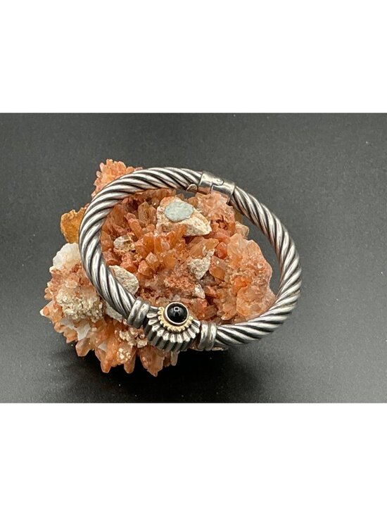 CA Jewelry - Vintage Sterling Silver Twisted Rope ITALY bangle